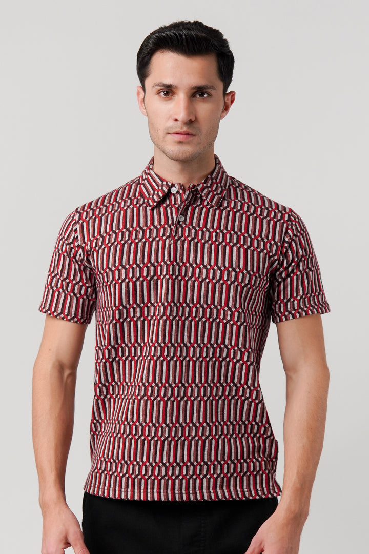 Jacquard Polo Shirt - Multicolor - Mendeez