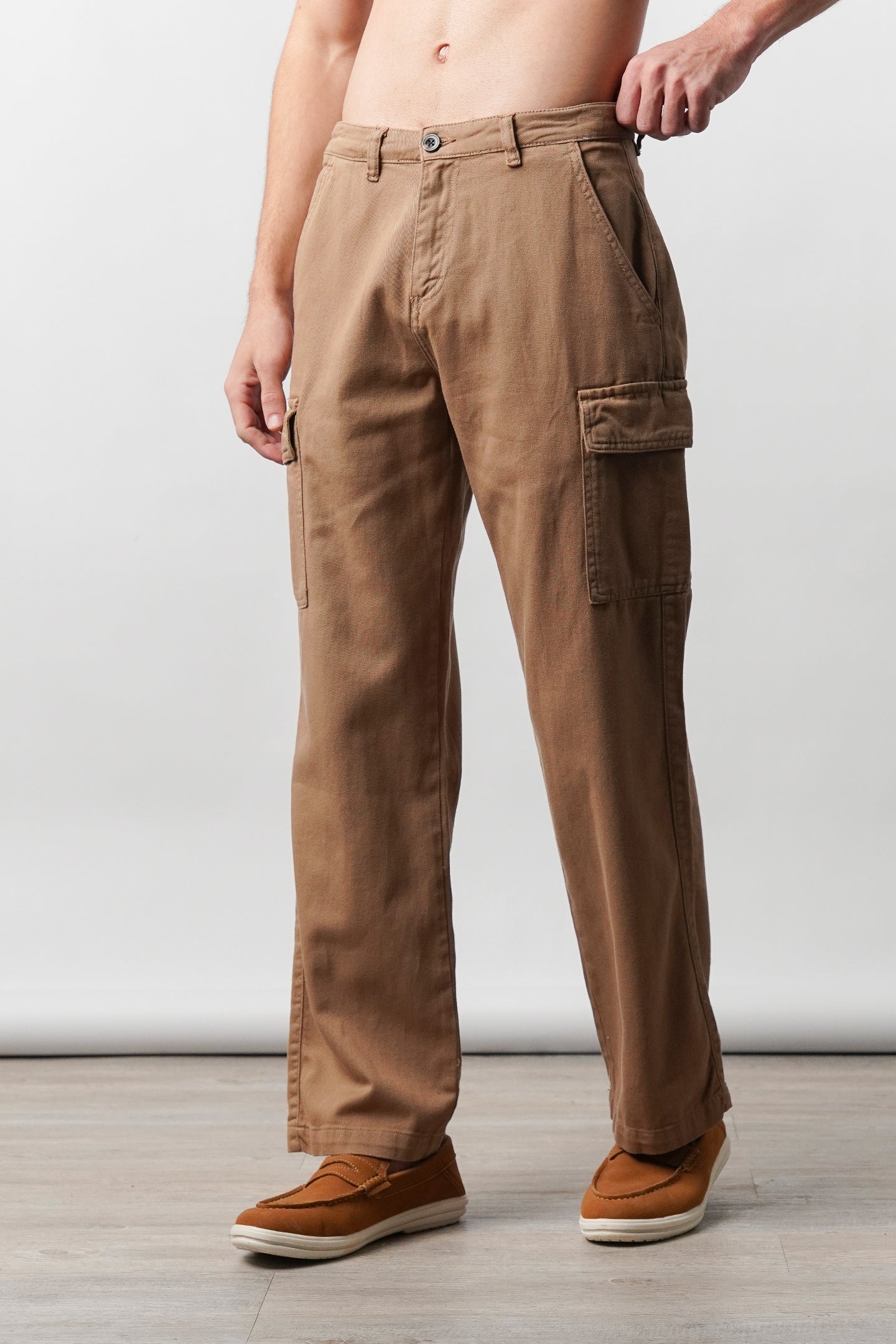 Loose Fit Cargo  - Brown - Mendeez