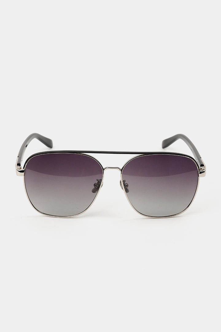 Double Bridge Square Sunglasses - Black - Mendeez