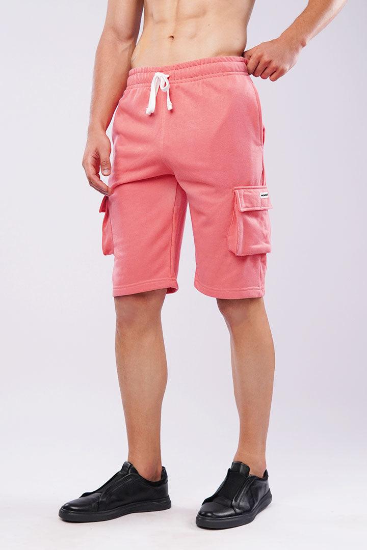 Terry Cargo Shorts - Coral Pink - Mendeez