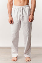 Striped Woven Pajamas - White & Blue - Mendeez