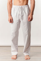 Striped Woven Pajamas - White & Blue - Mendeez