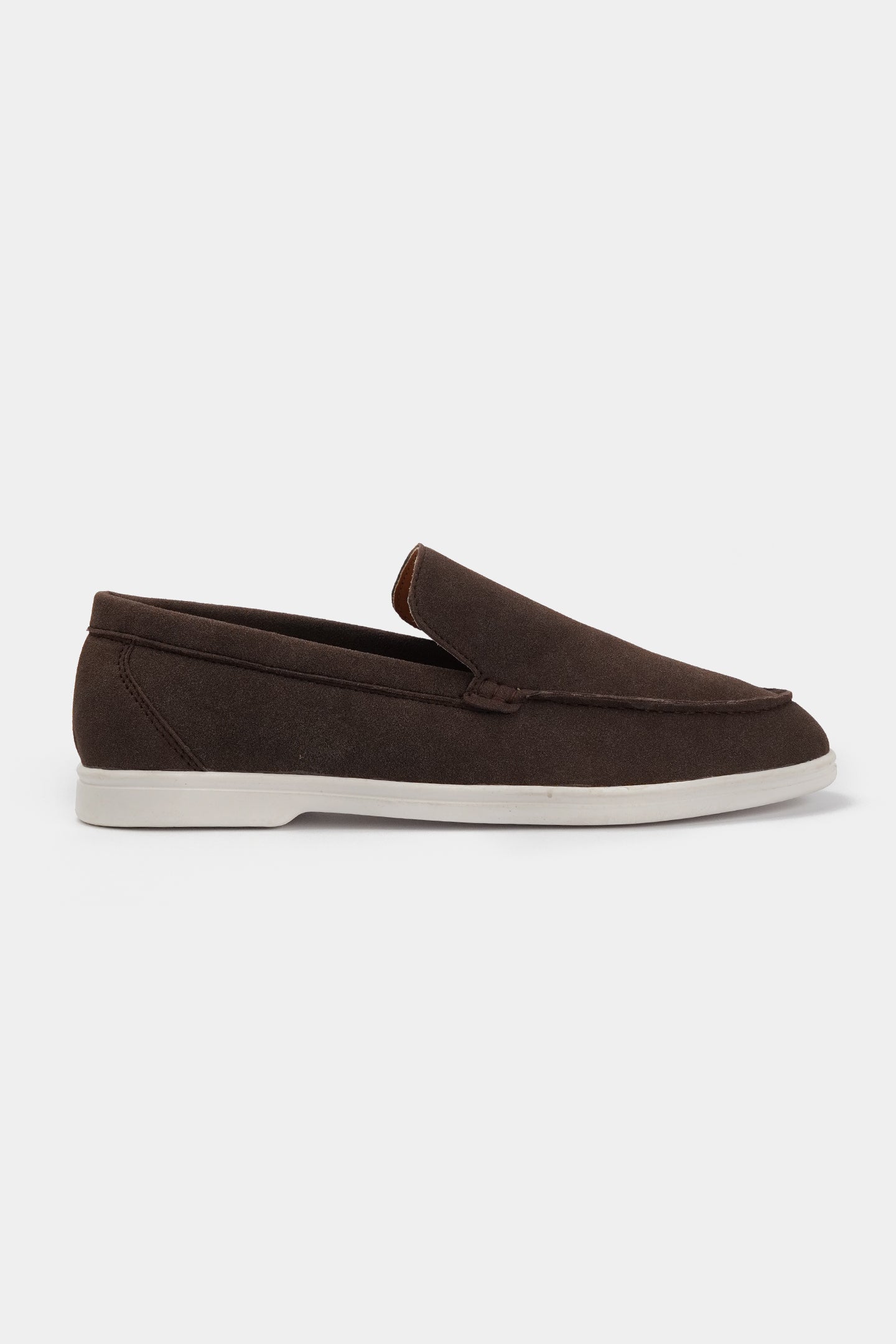 Slip On Suede Loafers - Dark Brown - Mendeez