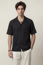 Oversized Cuban Shirt - Black - Mendeez