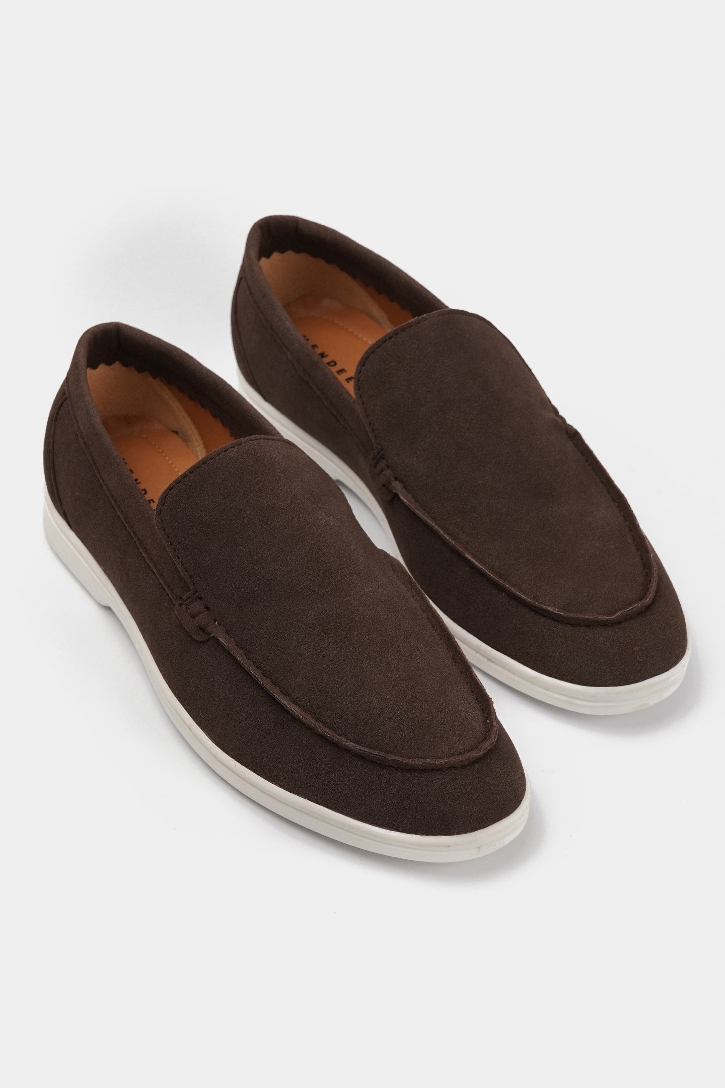 Slip On Suede Loafers - Dark Brown - Mendeez
