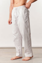 Striped Woven Pajamas - White & Blue - Mendeez