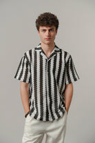 Striped Cuban Shirt - Black & White - Mendeez