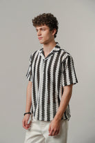 Striped Cuban Shirt - Black & White - Mendeez