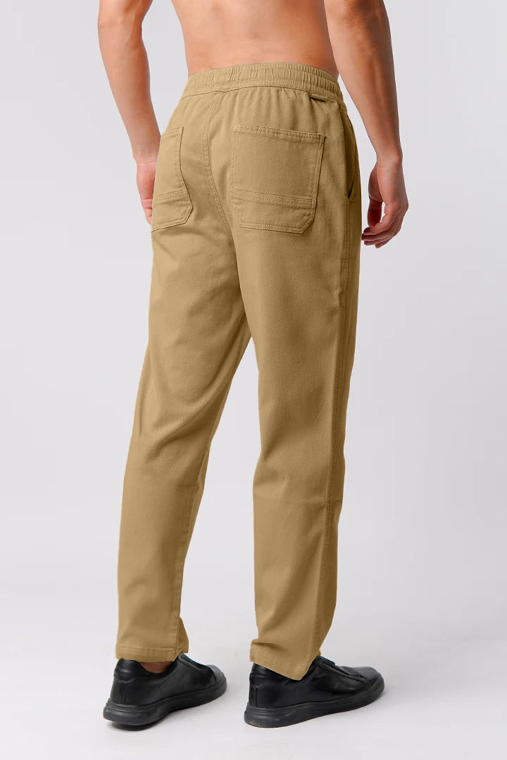 Straight Jogger Pants - Khaki - Mendeez
