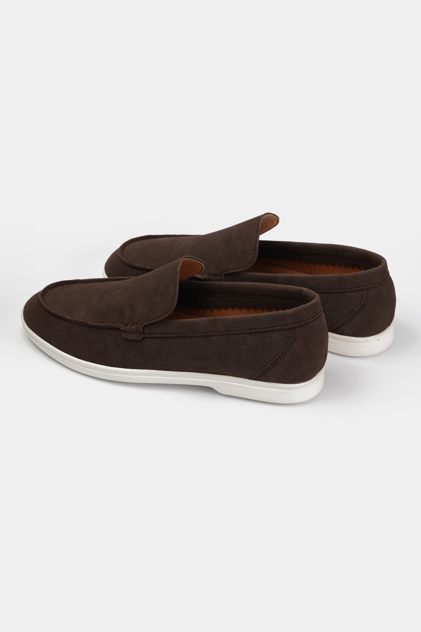 Slip On Suede Loafers - Dark Brown - Mendeez