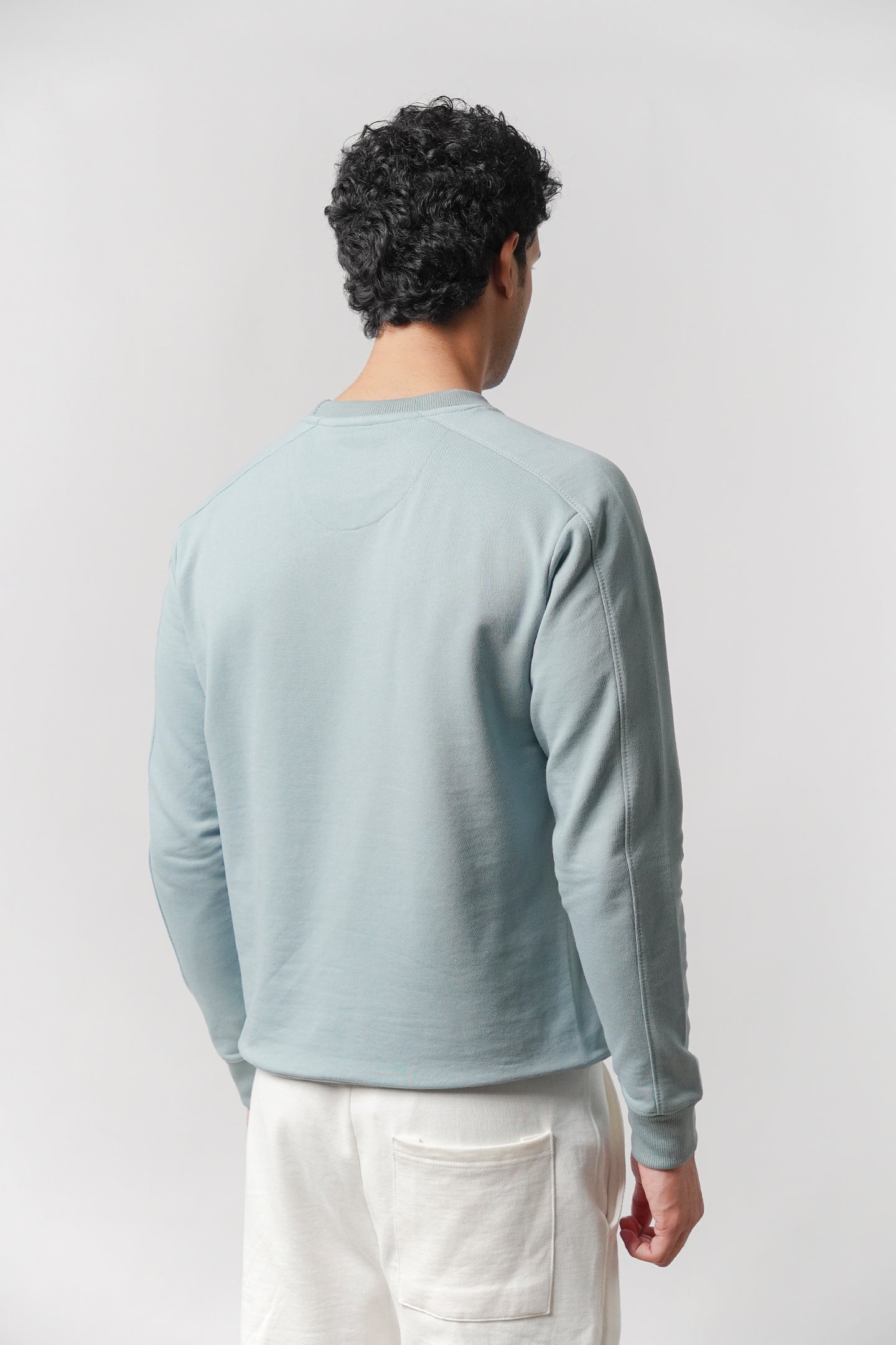 Side-Pocket Sweatshirt - Sage Green - Mendeez