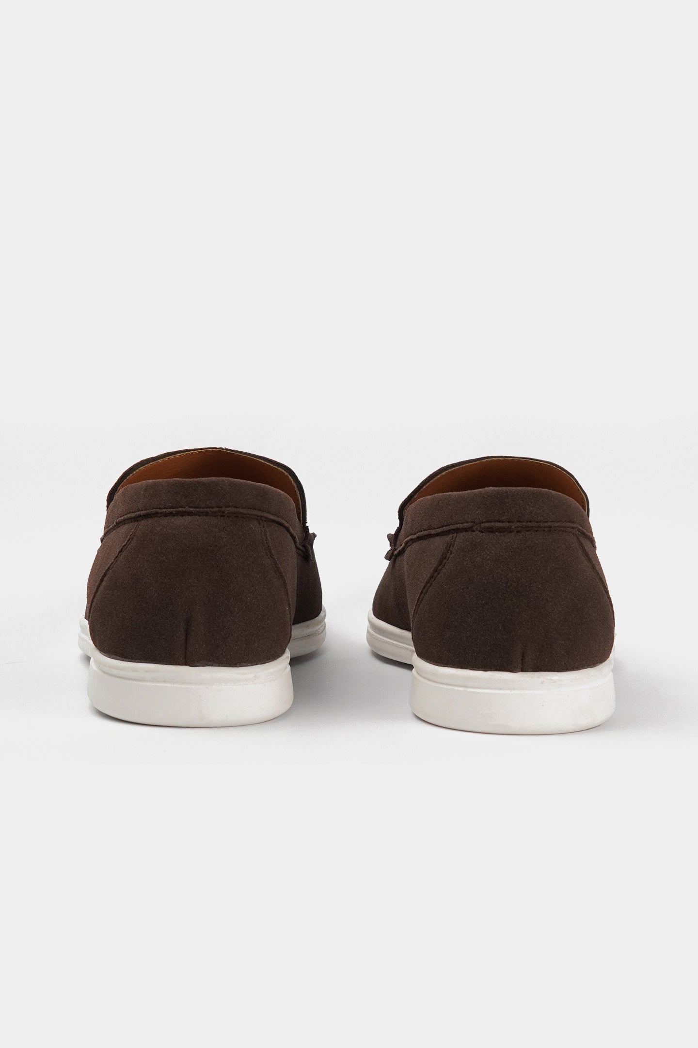 Slip On Suede Loafers - Dark Brown - Mendeez