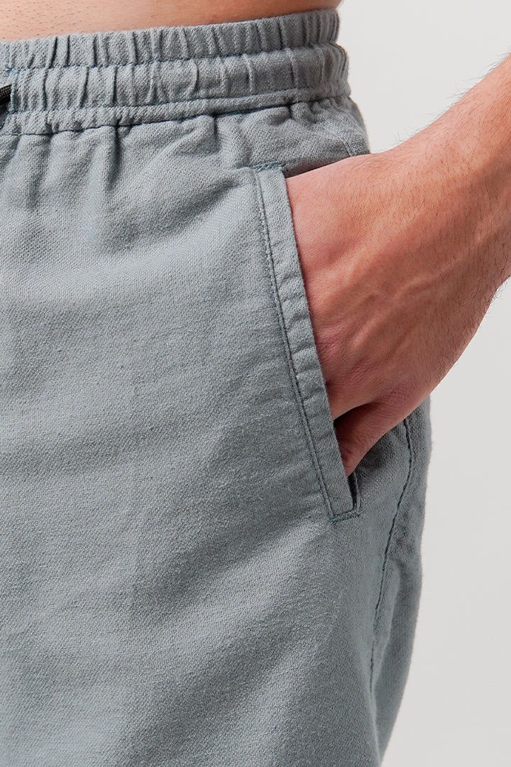 Linen Blend Shorts - Ocean Blue - Mendeez
