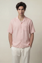Oversized Cuban Shirt - Powder Pink - Mendeez