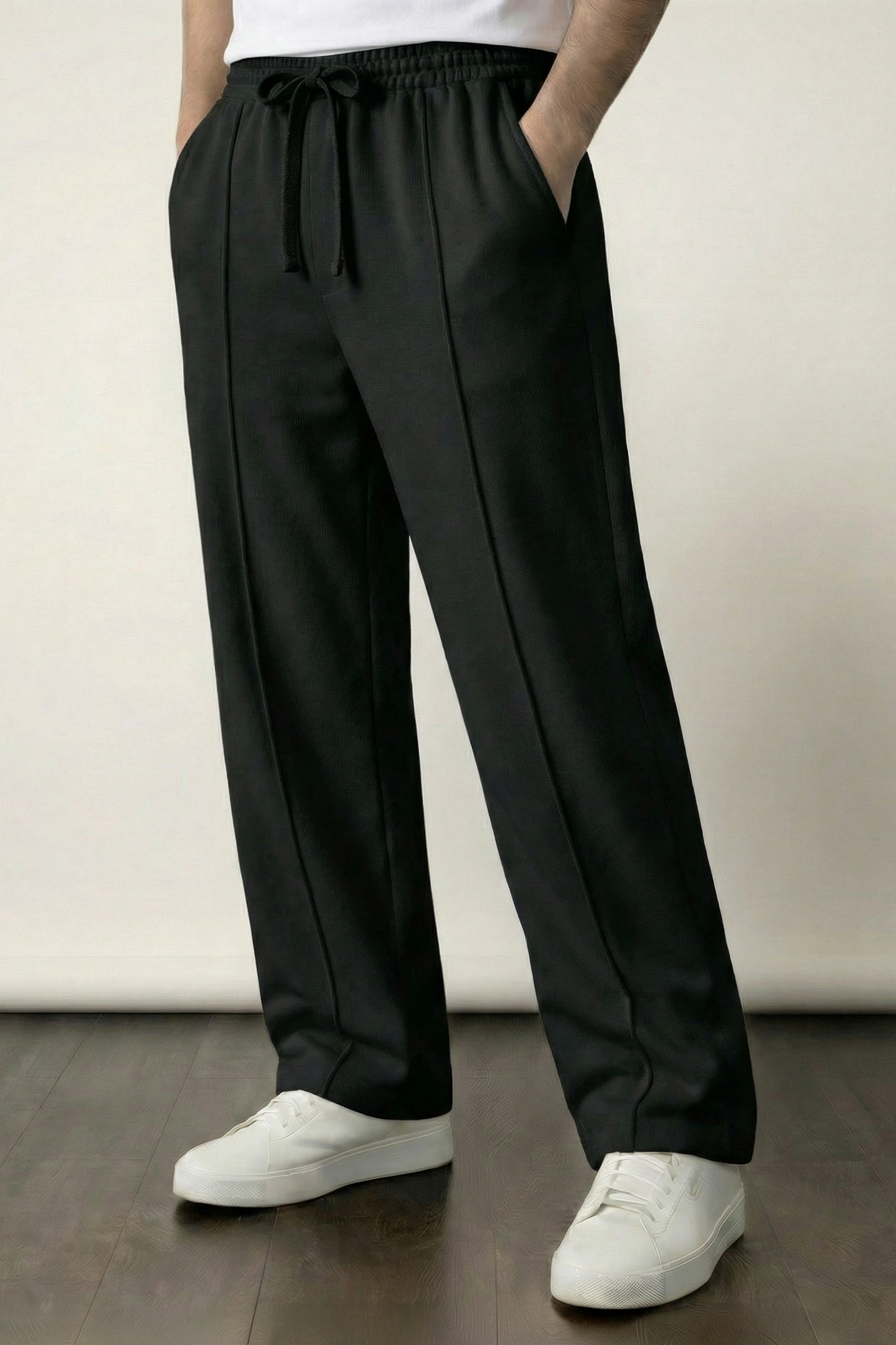 Pintex Jogger Pants - Black - Mendeez