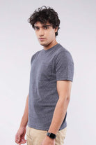 Striped Pocket T-Shirt - Grey - Mendeez