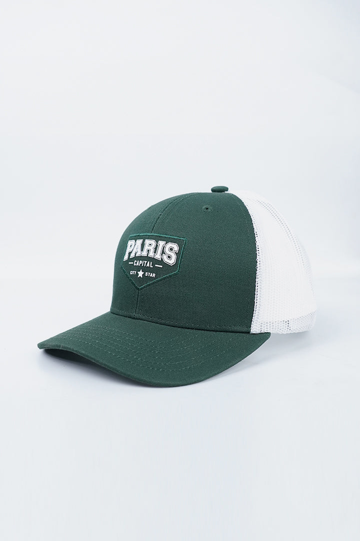 Paris Capital Trucker Cap - Dark Green-2-MENDEEZ