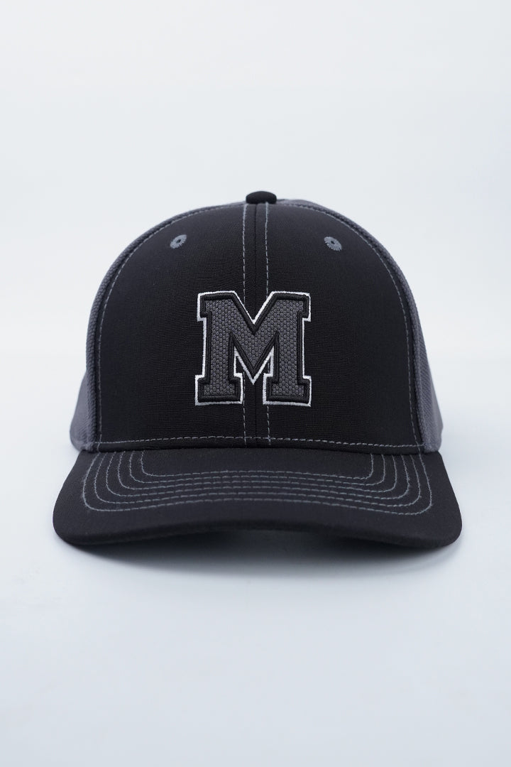Varsity M Trucker Cap - Black-2-MENDEEZ