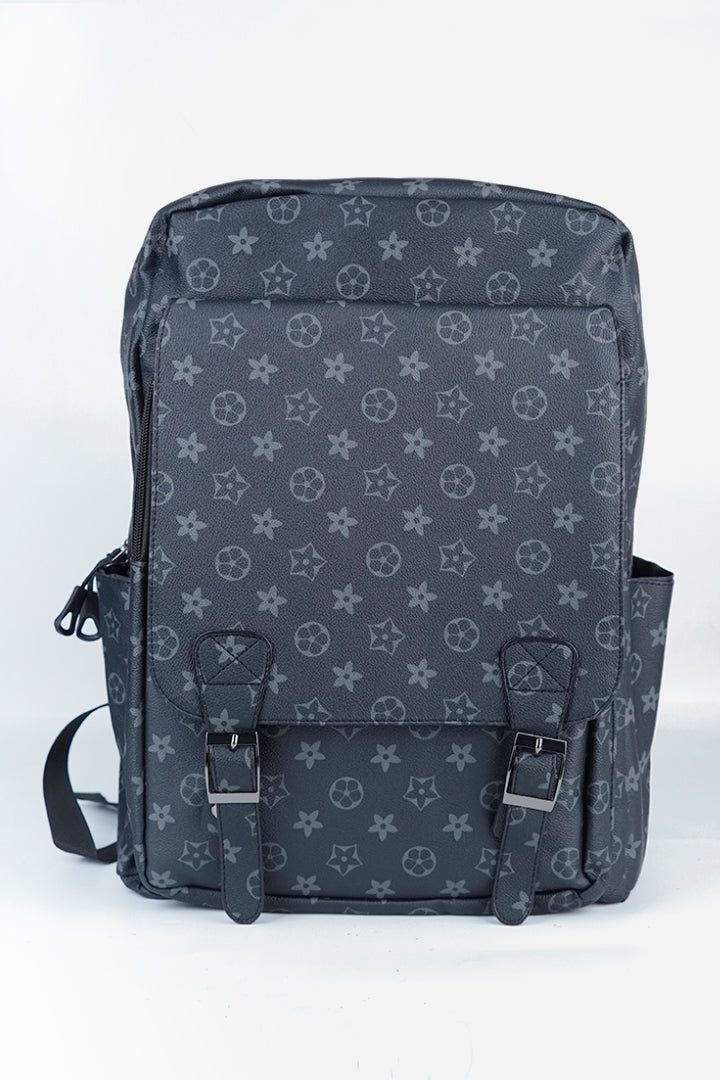 Monogram Heritage Satchel Backpack - Charcoal Black - Mendeez