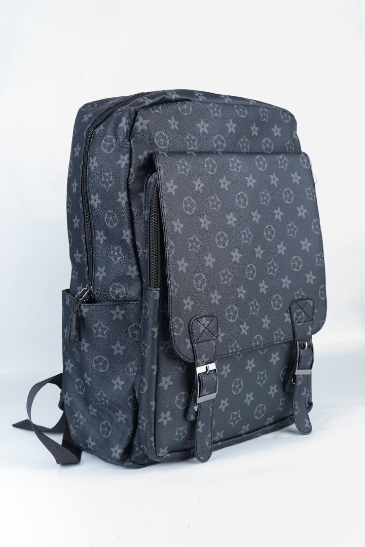 Monogram Heritage Satchel Backpack - Charcoal Black - Mendeez