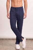 Split Hem Trousers - Navy Blue-1-MENDEEZ