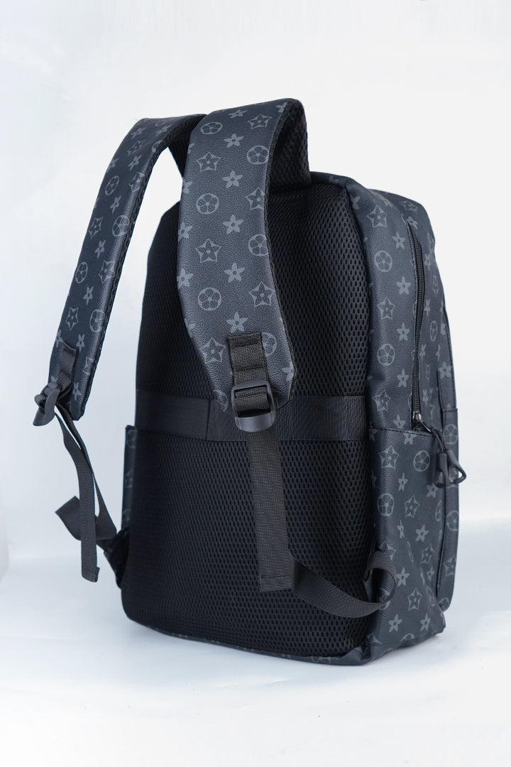 Monogram Heritage Satchel Backpack - Charcoal Black - Mendeez