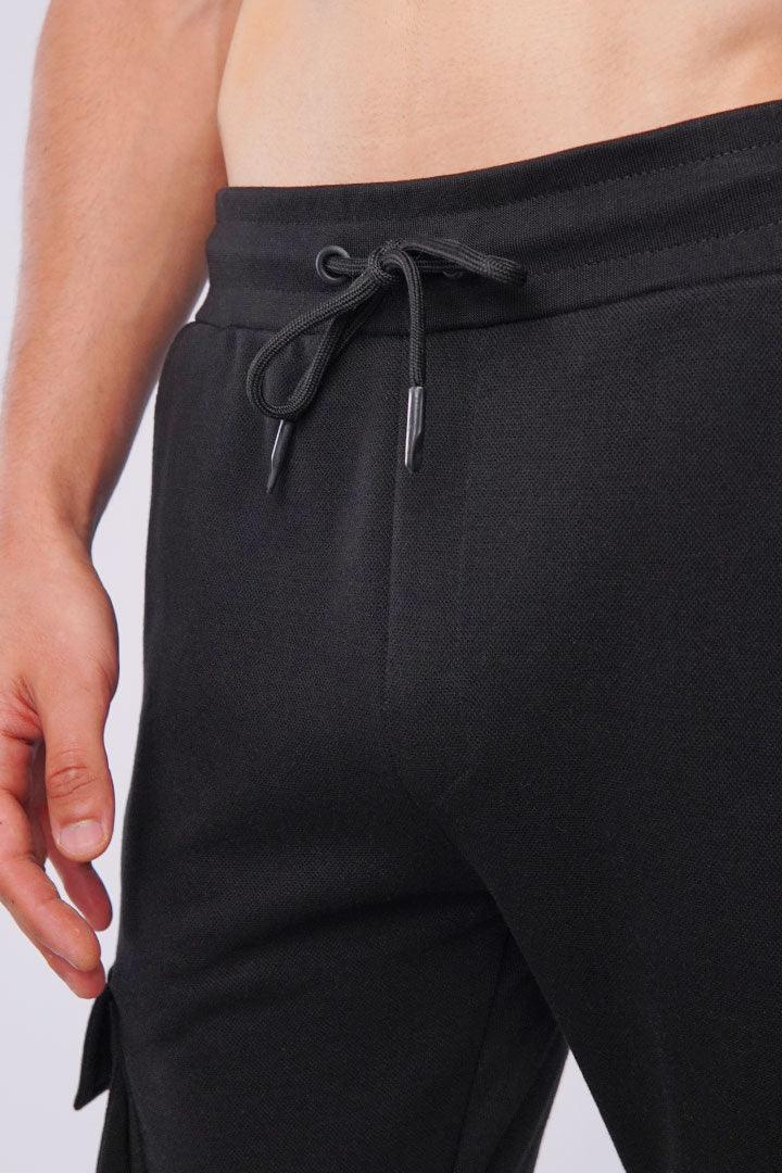 Terry Cargo Joggers - Black - Mendeez