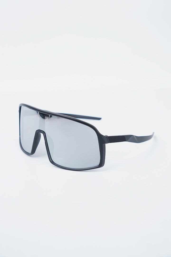 Shield Sunglasses - Black Matte / Silver Mirror-1-MENDEEZ