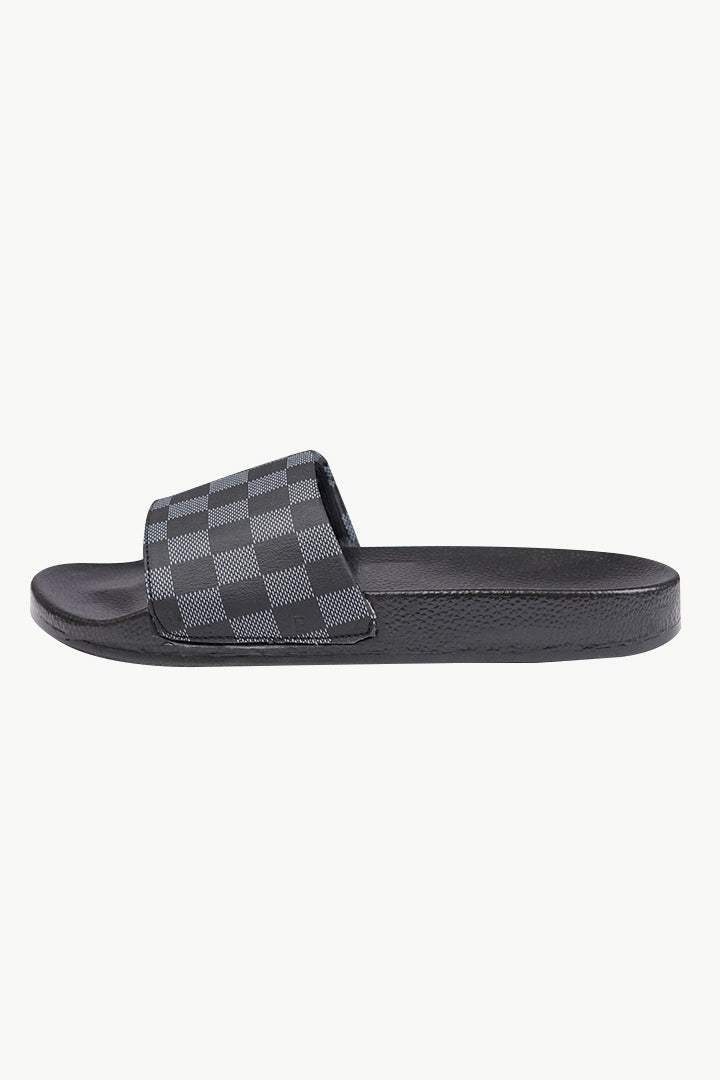 Check Slides - Grey & Black - Mendeez