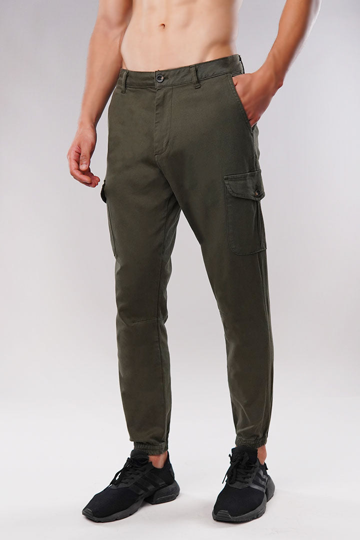 Army Green Six Pocket Cargo Trousers for Men, 6 Pocket Cargo Pant