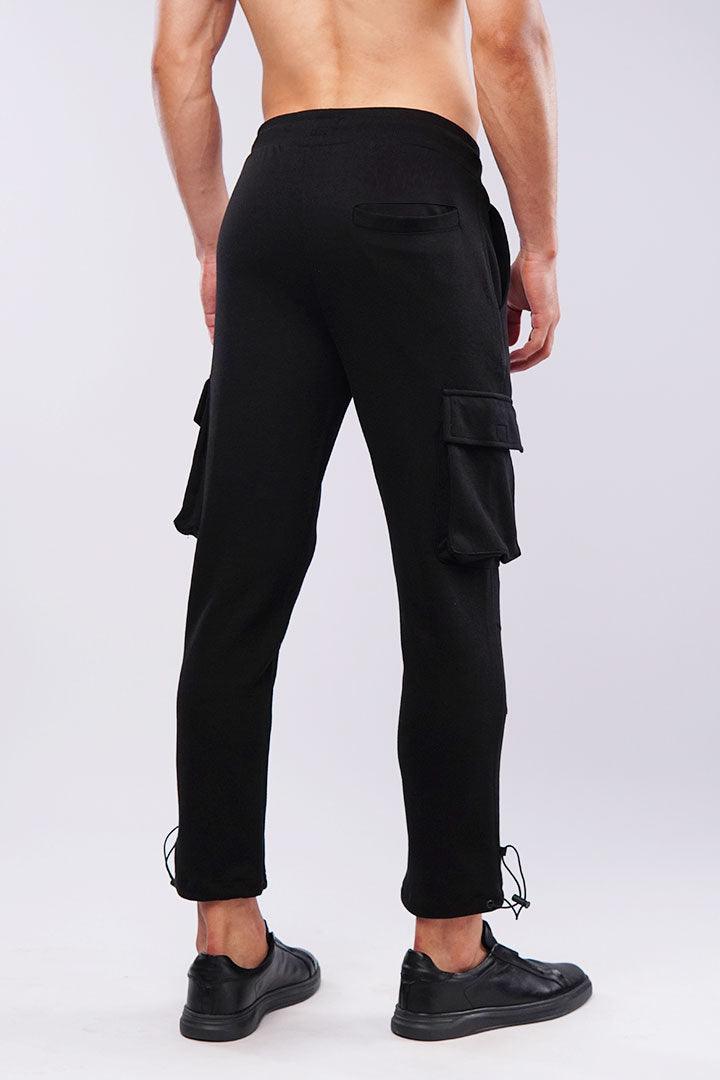 Terry Cargo Joggers - Black - Mendeez