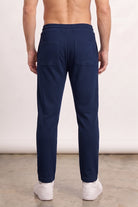 Split Hem Trousers - Navy Blue-2-MENDEEZ