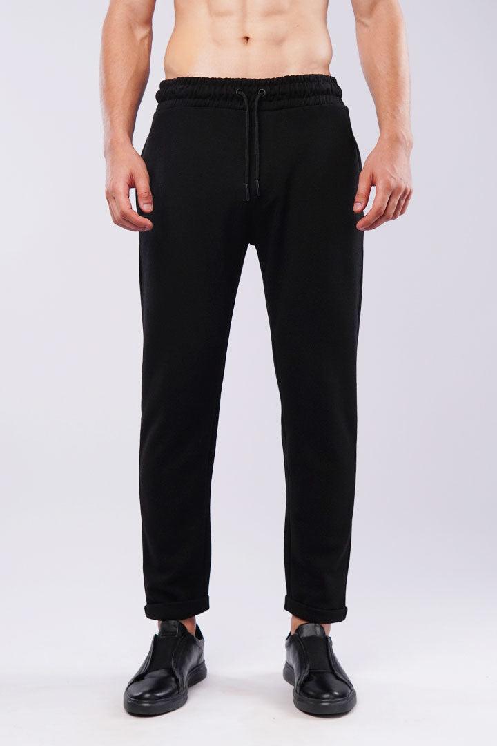 Tapered Terry Pants - Black - Mendeez