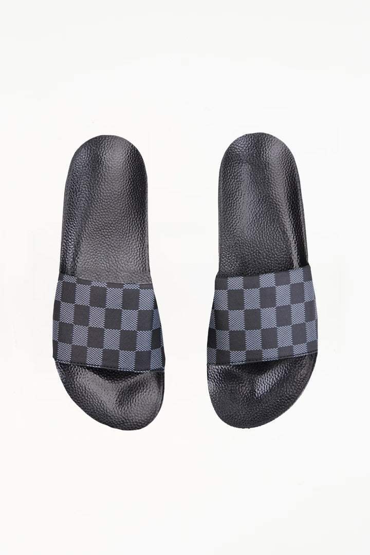 Check Slides - Grey & Black - Mendeez