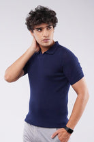 Johnny Collar Polo Shirt - Navy - Mendeez