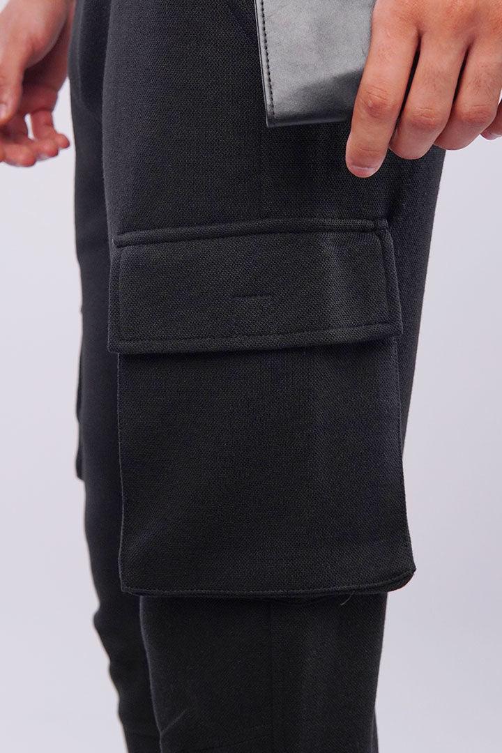 Terry Cargo Joggers - Black - Mendeez