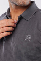 Jacquard Polo Shirt - Grey - Mendeez