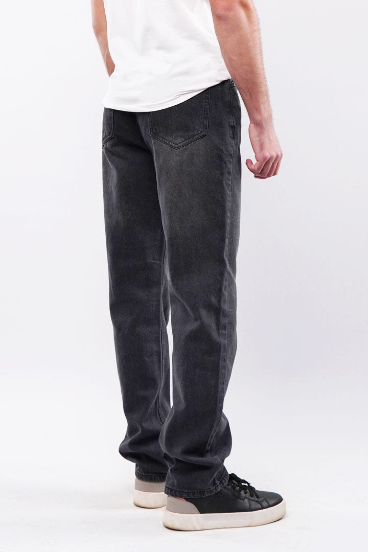 Straight Fit Denim - Faded Black - Mendeez