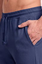 Split Hem Trousers - Navy Blue-4-MENDEEZ