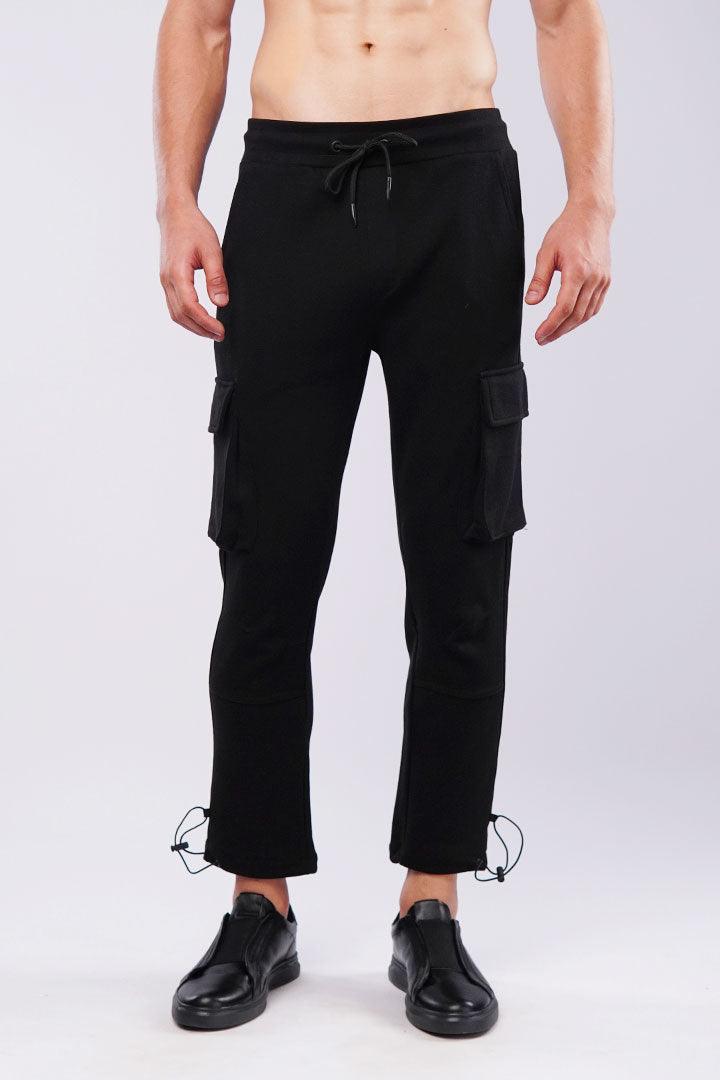 Terry Cargo Joggers - Black - Mendeez
