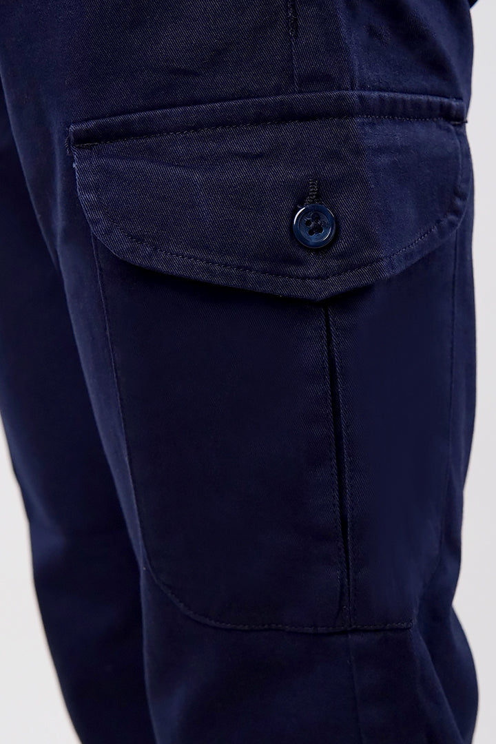 Straight Cargo Pants - Navy Blue - Mendeez