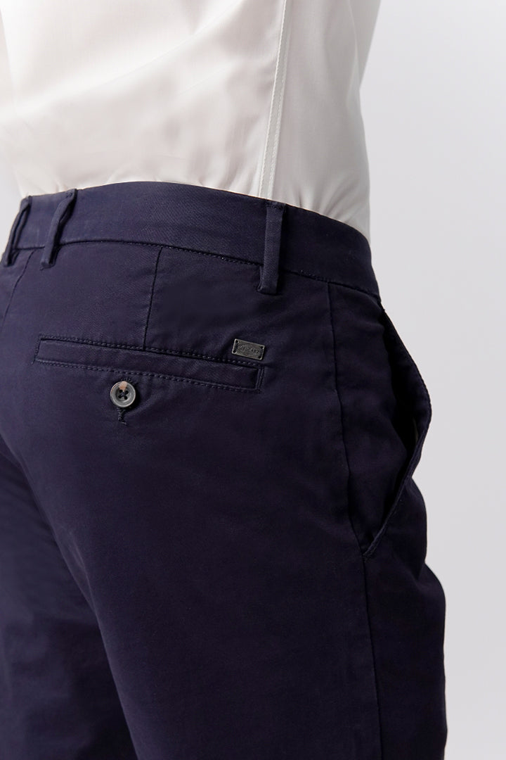 Straight Fit Chinos - Navy Blue - Mendeez