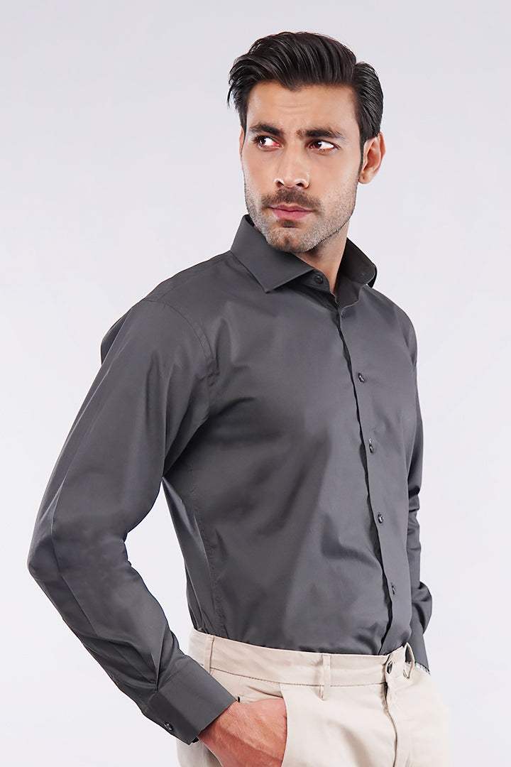 Plain Shirt - Charcoal Grey - Mendeez