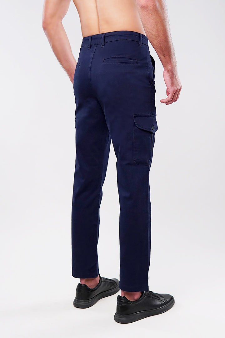 Straight Cargo Pants - Navy Blue - Mendeez