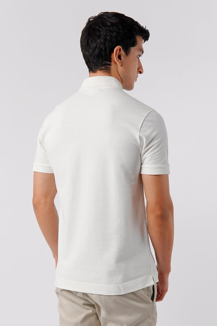 Regular Fit Polo Shirt - Off White - Mendeez