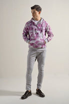 Tie & Dye Half Zipper Hoodie - Dusty Pink - Mendeez