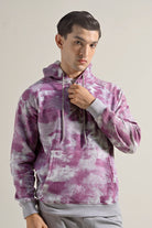 Tie & Dye Half Zipper Hoodie - Dusty Pink - Mendeez