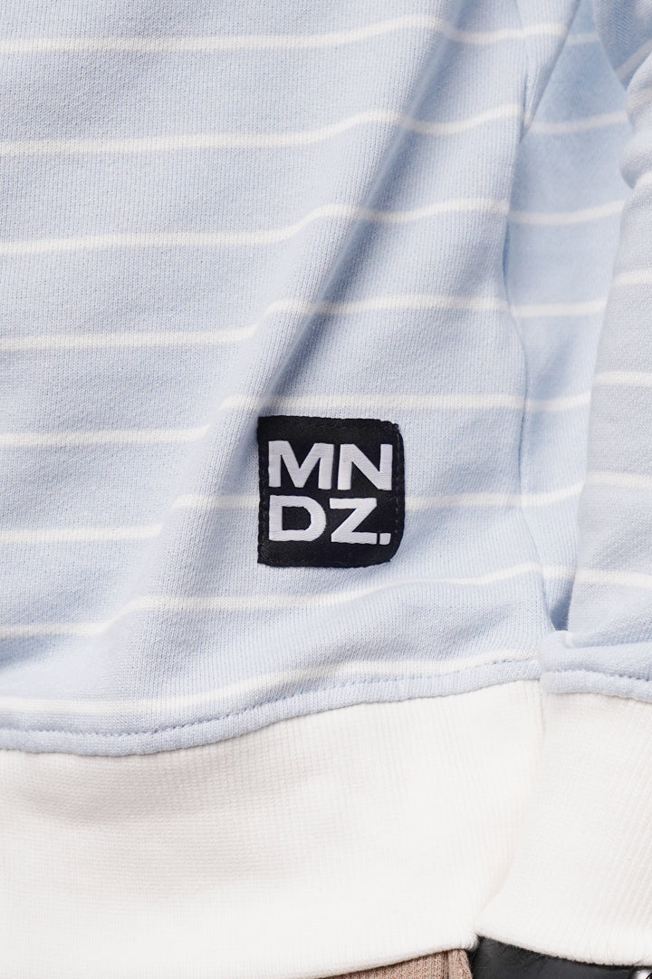 Striped Terry Sweatshirt - Sky Blue - Mendeez