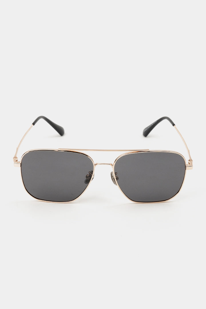 Double Bridge Square Sunglasses - Black - Mendeez