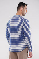 Striped Thermal Sweatshirt - Blue & White - Mendeez